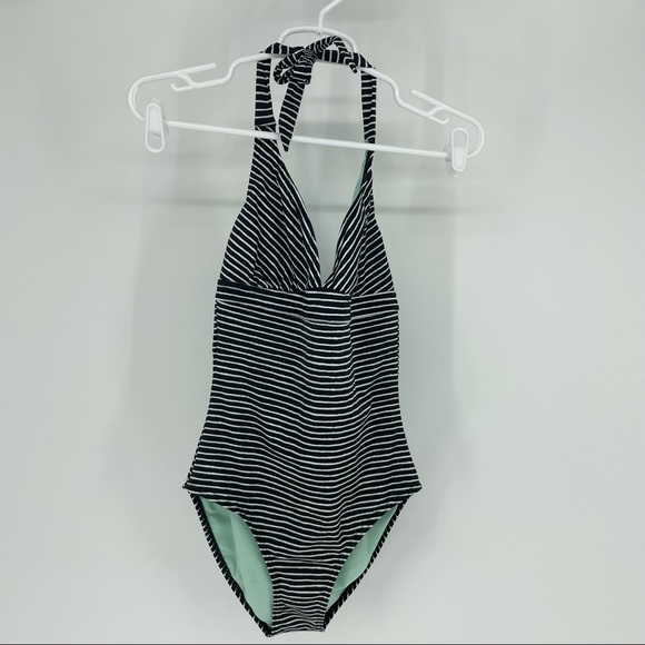 PRANA NWT LAHARI ONE PIECE SWIMSUIT BLACK STRIPE S - Picture 2 of 6